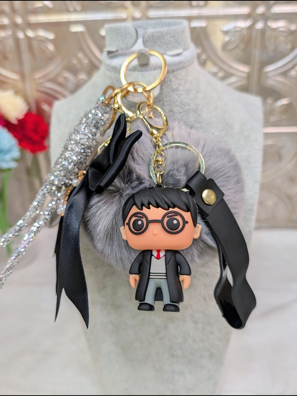 Harry Potter Themed Jumbo Poof Keychain